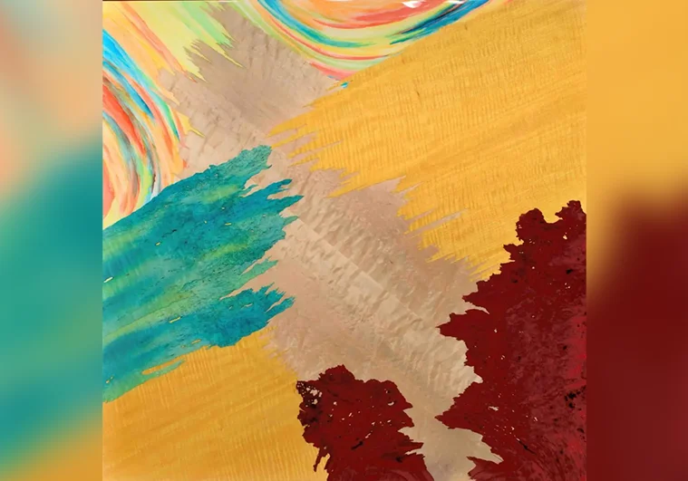 spring is a fine art work created from wood, paint and resin Tampa art gallery