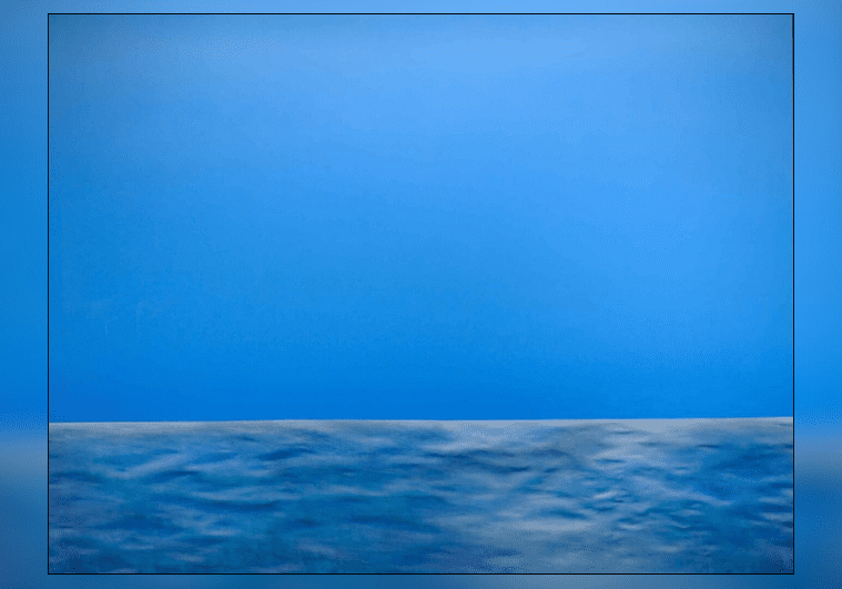This figurative seascape painting is made of wood and paint